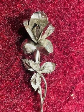 VINTAGE Signed DETAILED ROSE FLOWER Brooch Pin PASTELLI